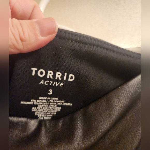 Torrid active, size 3, black pleather leggings - Picture 3 of 5